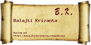 Balajti Krizanta névjegykártya